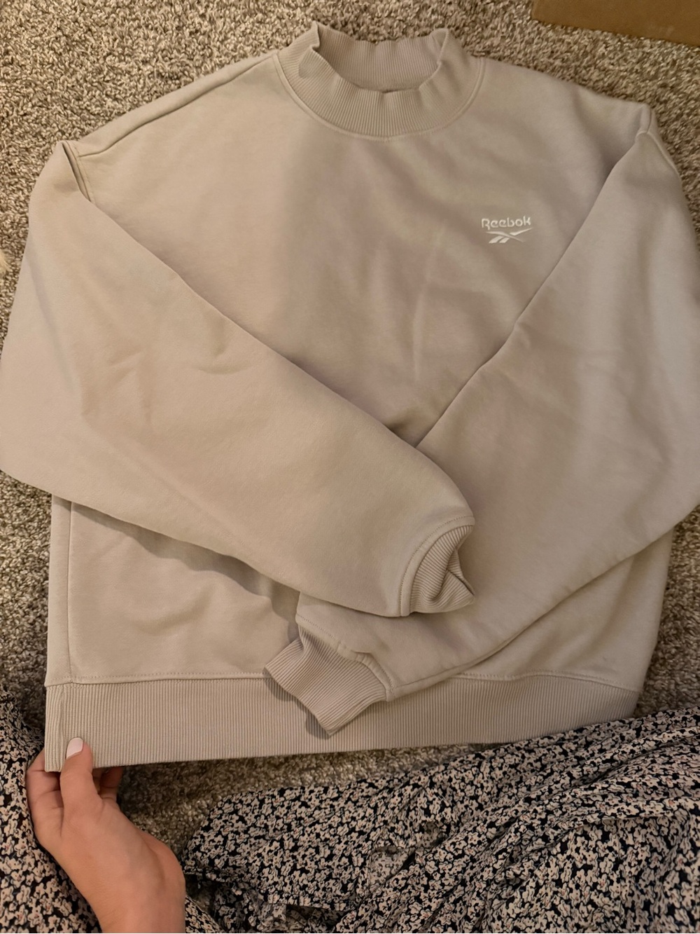 Reebok Crewneck Sweatshirt in Light Beige